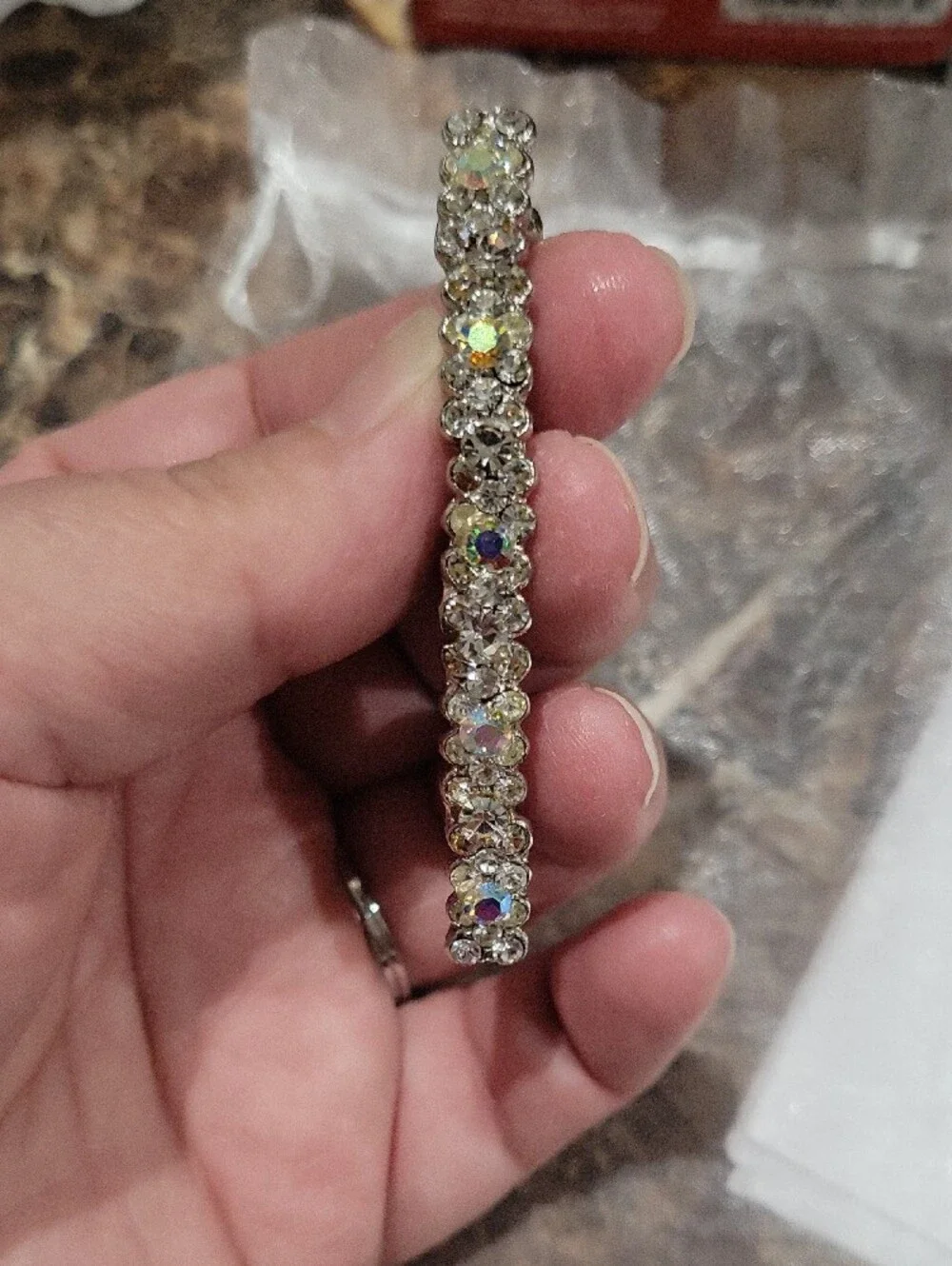 Crystal Rhinestone Women's Hair Barrette - Silver